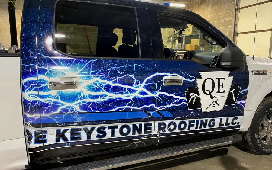 QE Keystone Roofing: QE Truck Wrap Design